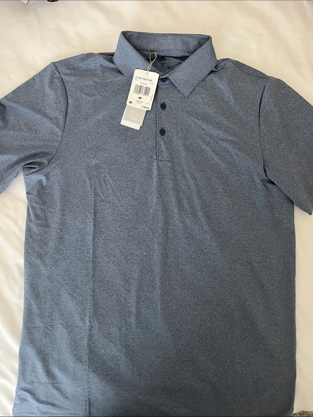 adidas Men's Heathered Charcoal Polo